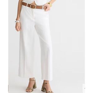 NWT J. Crew Womens White Relaxed Stretch Linen Blend Sydney Pant Size P12